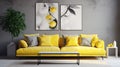 Stylish living room interior with a modern twist. Lemon