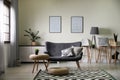 Stylish living room with modern furniture and  decor. Idea for interior design Royalty Free Stock Photo