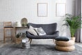 Stylish living room with modern furniture and stylish decor Royalty Free Stock Photo