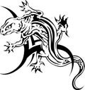 Stylish lizard tattoo, vector illustration