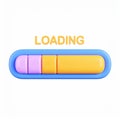 Stylish loading progress bar, design element of tech interface, on transparent background Royalty Free Stock Photo