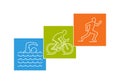 Stylish logo for triathlon on white background