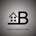 B House, home, real estate logo letter.House home logo, real estate logotype, architecture symbol. home icon symbol illustration. Royalty Free Stock Photo