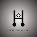 H House, home, real estate logo letter.House home logo, real estate logotype, architecture symbol. home icon symbol illustration. Royalty Free Stock Photo