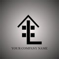 L House, home, real estate logo letter.House home logo, real estate logotype, architecture symbol. home icon symbol illustration. Royalty Free Stock Photo