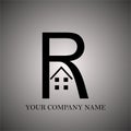 R House, home, real estate logo letter.House home logo, real estate logotype, architecture symbol. home icon symbol illustration. Royalty Free Stock Photo