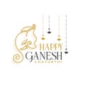 stylish lord ganesha design for ganesh chaturthi wishes card banner vector illustration Royalty Free Stock Photo