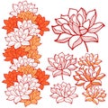 Stylish lotus flowers ornaments