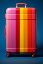 Stylish luggage in pop art and minimalist style