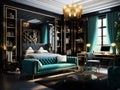 Stylish luxury Art Deco bedroom