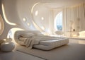 Stylish luxury full white bedroom