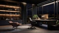 stylish luxury home office interior in an ultramodern