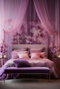 Stylish luxury pink and purple bedroom