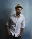 Stylish man with retro hat Royalty Free Stock Photo