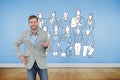 Stylish man smiling and gesturing Royalty Free Stock Photo