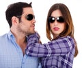 Stylish man and women wearing sunglasses Royalty Free Stock Photo