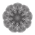 Stylish Mandala with Zebra Pattern. Vector Royalty Free Stock Photo