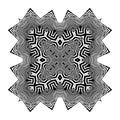 Stylish Mandala with Zebra Pattern. Vector Royalty Free Stock Photo