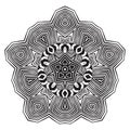 Stylish Mandala with Zebra Pattern. Vector Royalty Free Stock Photo