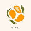 Stylish Mango vector design. Contemporary art print.