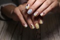 Stylish manicure nails Royalty Free Stock Photo