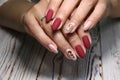 Stylish manicure nails Royalty Free Stock Photo