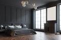 Stylish master bedroom corner, black Royalty Free Stock Photo