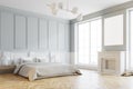 Stylish master bedroom corner, white