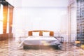 Stylish master bedroom interior, wardrobe toned Royalty Free Stock Photo