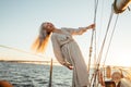 Stylish mature woman holding a rope Royalty Free Stock Photo