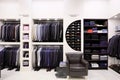 Stylish men's clothes in shop