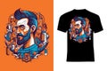 Stylish Men\'s Head T-Shirt Design: Modern Salon Vibes