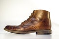 Stylish mens shiny leater boot Royalty Free Stock Photo