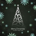 Stylish Merry Christmas festival greeting background