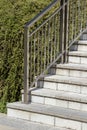 Stylish metal railing on steps