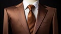 Stylish Metallic Brown Suit And Tie On Mannequin - Uhd Image Royalty Free Stock Photo