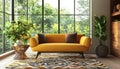 Stylish Mid-Century Lounge Area with Natural Light