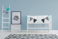 Stylish minimalist baby`s bedroom