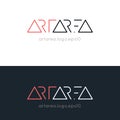 Stylish minimalistic text logo for art area