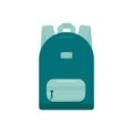 Stylish mint backpack with one pocket isolated on a white background