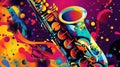 A stylish and modern background incorporating the colorful and funky influences of acid jazz and funk music