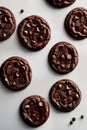 Stylish modern chocolate cookies on table.