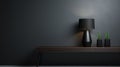 Stylish modern desk in dark stylish room. Created with Generative AI Royalty Free Stock Photo
