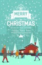 Stylish modern flat vintage Christmas card