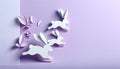 Elegant Paper Craft Rabbits, Springtime Concept