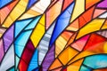 Stylish modern stained-glass window in bright colors. Generative AI. Royalty Free Stock Photo