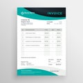 Stylish modern wavy business invoice template Royalty Free Stock Photo