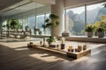 Stylish modern yoga center for classes and meditations