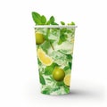 Stylish Mojito Cup Mockup With Fresh Mint And Lime Design