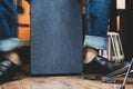 Stylish musician playing the Cajon drums. Royalty Free Stock Photo